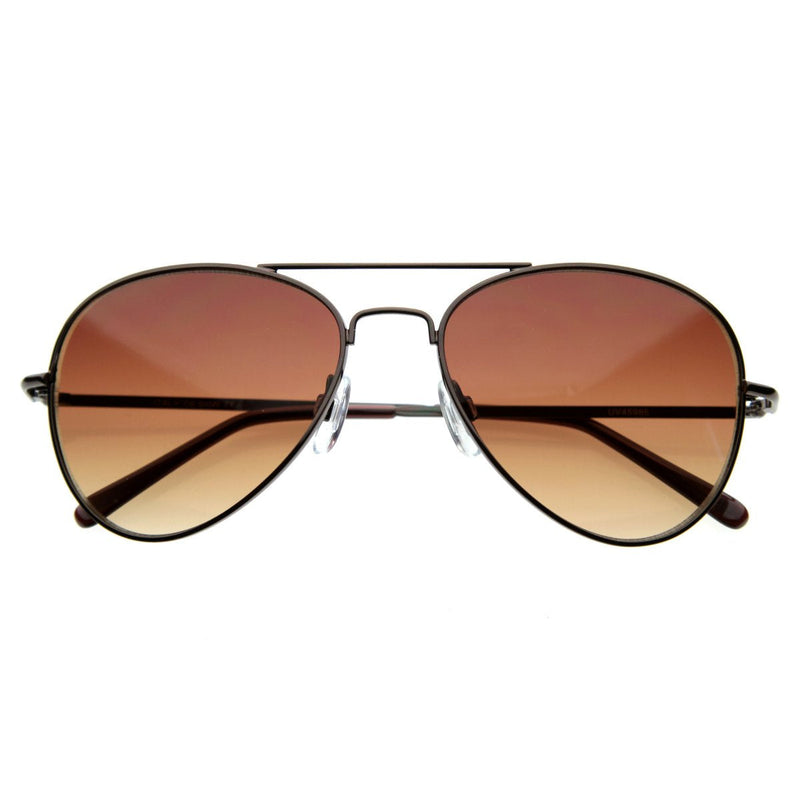 zeroUV Medium Classic Retro Metal Frame Aviator Sunglasses 53mm 1372 Sunglasses White Smoke Bronze