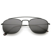 zeroUV Retro Dapper Full Metal Square Crossbar Sunglasses C356 Sunglasses White Smoke Black Smoke