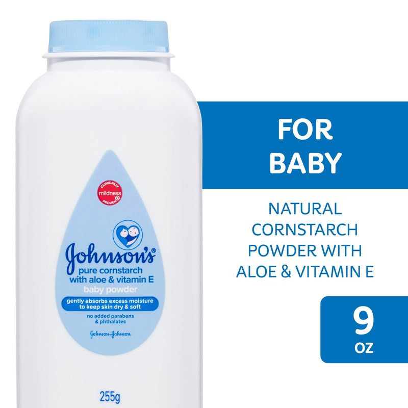 Johnson's Johnson's Baby Powder - Pure Cornstarch With Soothing Aloe & Vitamin E 9 Oz Baby & Toddler White Smoke