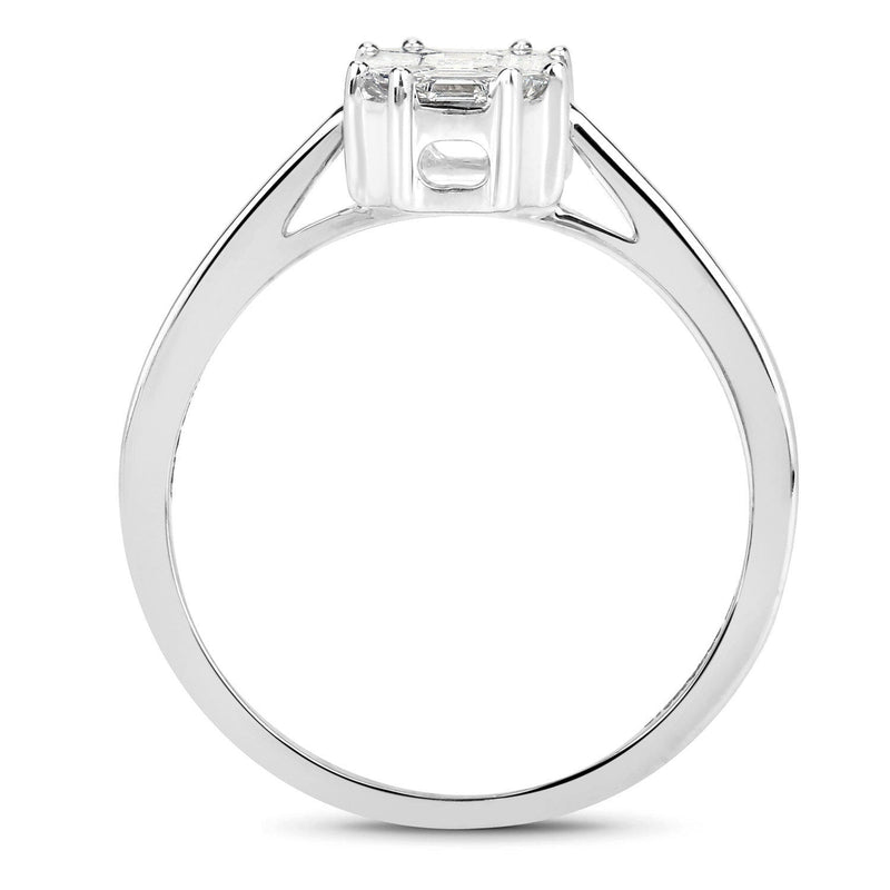 Bids.com 0.48 Carat Genuine White Diamond 18K White Gold Ring Rings White Smoke size 7.00,size 6.00,size 8.00