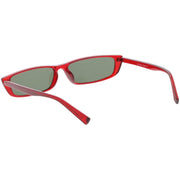 zeroUV Retro Slim Flat Top Narrow 1990's Sunglasses C671 Sunglasses White Smoke Shiny Black Smoke,Matte Black Smoke,Shiny Red Green