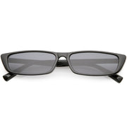 zeroUV Retro Slim Flat Top Narrow 1990's Sunglasses C671 Sunglasses White Smoke Matte Black Smoke