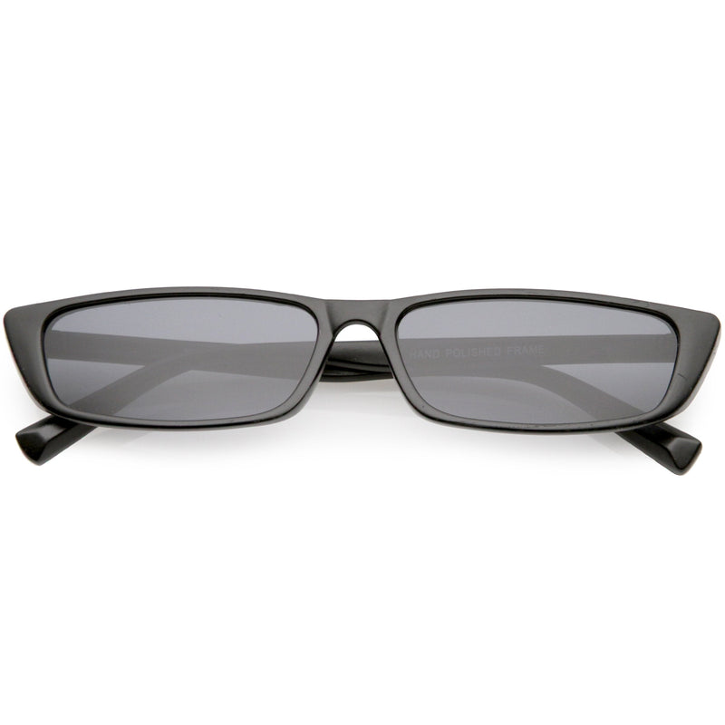 zeroUV Retro Slim Flat Top Narrow 1990's Sunglasses C671 Sunglasses White Smoke Matte Black Smoke