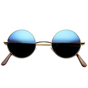 zeroUV Retro Lennon Style Round Circle Metal Mirror Lens Sunglasses 1408 Sunglasses White Smoke Gold Mirror,Silver Yellow,Silver Blue,Silver Red,Gold Midnight,Gold Ice,Gold Fire,Gold Sun,Silver / Silver Mirror