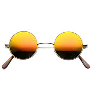 zeroUV Retro Lennon Style Round Circle Metal Mirror Lens Sunglasses 1408 Sunglasses White Smoke Gold Mirror,Silver Yellow,Silver Blue,Silver Red,Gold Midnight,Gold Ice,Gold Fire,Gold Sun,Silver / Silver Mirror