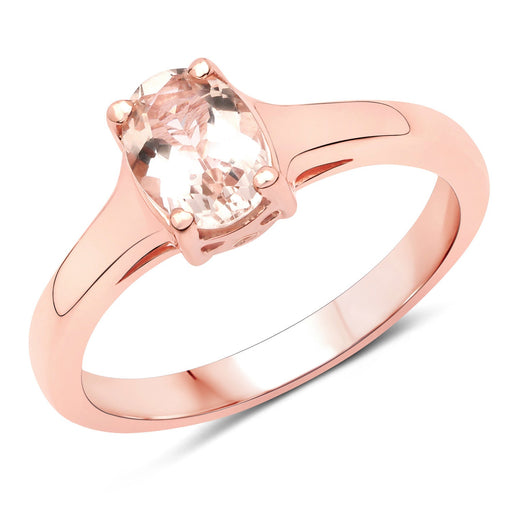 Bids.com 0.70 Carat Genuine Morganite .925 Sterling Silver Ring Rings White Smoke size 5.00,size 6.00,size 7.00,size 8.00,size 9.00,size 6.50