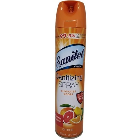 Sanitol Sanitol Disinfectant Spray -Citrus 20.7 Oz(600 Ml), 12/cs Breath Spray White Smoke