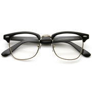 zeroUV Vintage Inspired Classic Horned Rim Half Frame Clear Lens Glasses 2933 Glasses White Smoke Black Gold