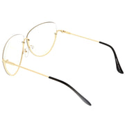 zeroUV Women's Oversize Rimless Clear Lens Glasses C294 Glasses White Smoke Gold Clear