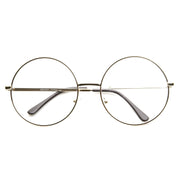 zeroUV 1920's Vintage Era Large Round Metal Clear Lens Glasses 8714 Glasses White Smoke Gold,Black,Black Gold,Black White,Silver