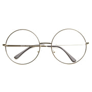 zeroUV 1920's Vintage Era Large Round Metal Clear Lens Glasses 8714 Glasses White Smoke Gold,Black,Black Gold,Black White,Silver