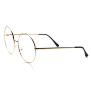 zeroUV 1920's Vintage Era Large Round Metal Clear Lens Glasses 8714 Glasses White Smoke Gold,Black,Black Gold,Black White,Silver