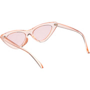 zeroUV Women's Retro 1990's Narrow Flat Color Tone Lens Cat Eye Sunglasses C524 Sunglasses White Smoke Pink Pink,Yellow Blue,Clear Purple,Clear Red,Blue Blue,Red Pink,Clear Yellow,Peach Pink Pink