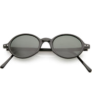 zeroUV European True Vintage Round Oval Dapper Sunglasses C659 Sunglasses White Smoke Black Smoke