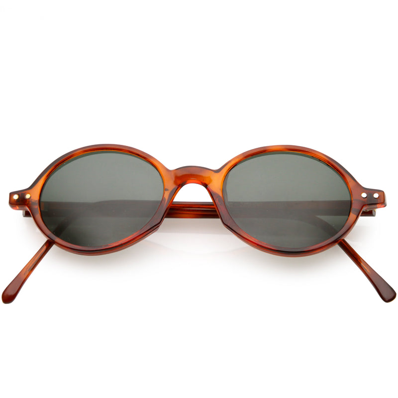 zeroUV European True Vintage Round Oval Dapper Sunglasses C659 Sunglasses White Smoke Tortoise Smoke