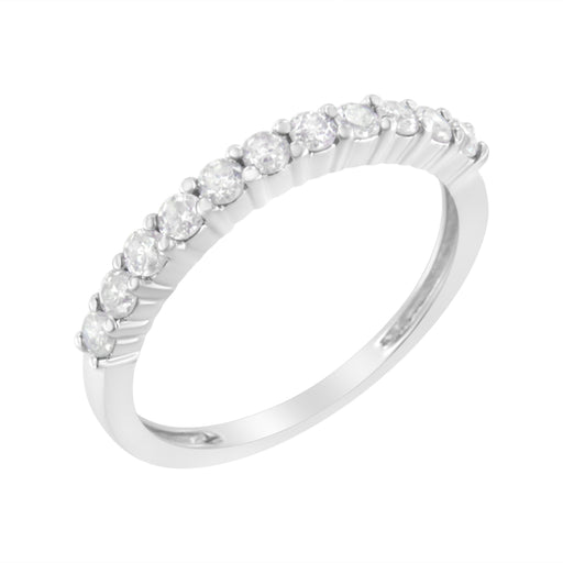 Bids.com IGI Certified 1/2 Cttw Diamond 10K White Gold Prong Set Fluted Band Style Ring (I-J Color, I2-I3 Clarity) - Size 7 Rings White Smoke 7 / White.Gold,6 / White.Gold,8 / White.Gold,9 / White.Gold