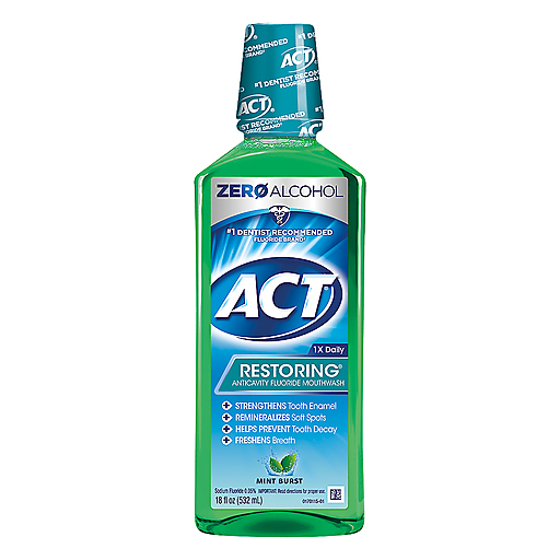 ACT ACT Restoring Anticavity Fluoride Mint Burst Mouthwash 18 Oz Mouthwash White Smoke
