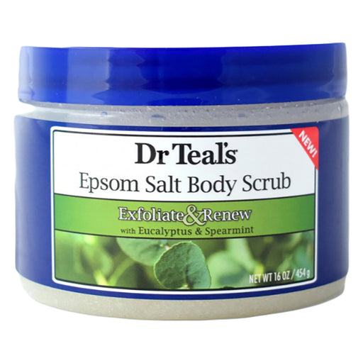 Dr Teal's Dr Teal's Body Scrub  Exfoliate + Renew Eucalyptus + Spearmint  12 Oz Scrubs White Smoke