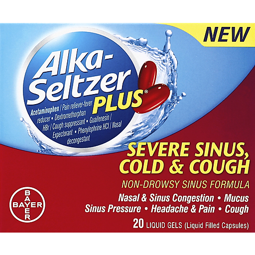 Alka-Seltzer Alka-Seltzer Plus Severe Sinus, Cold & Cough, Liquid Gels Health & Beauty Firebrick