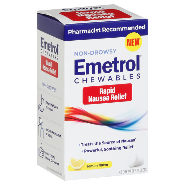 Emetrol Emetrol Non-Drowsy Lemon Flavor Rapid Nausea Relief 42 Tablets Health & Beauty White Smoke