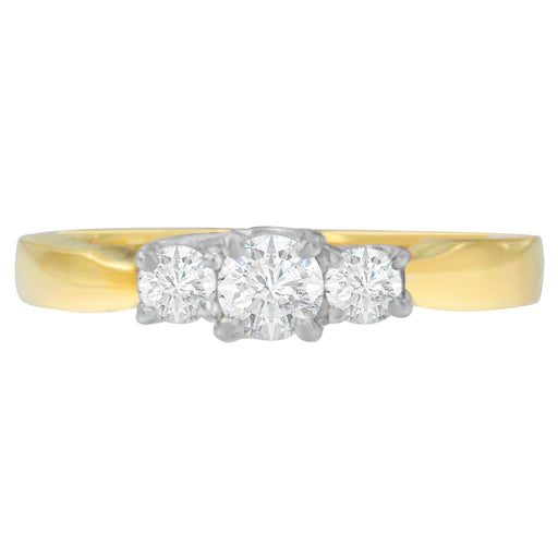 Bids.com 14K Two-Toned Gold 1/2 CTTW Round-cut Diamond Ring (G-H, SI1-SI2) Rings White Smoke 6.75 / YellowWhite.Gold