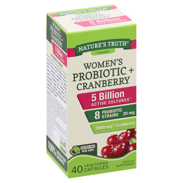 Nature's Truth Nature's Truth® Women's Daily Probiotic + Cranberry – 3000 mg Capsules Vitamins & Supplements Light Gray