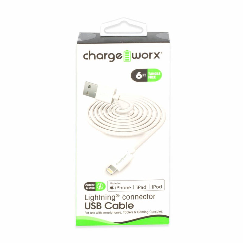 Charge Worxs Chargeworx  Lghtn  Cbl  Wht 6Ft Cables White Smoke