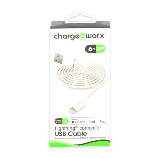Charge Worxs Chargeworx  Lghtn  Cbl  Wht 6Ft Cables White Smoke