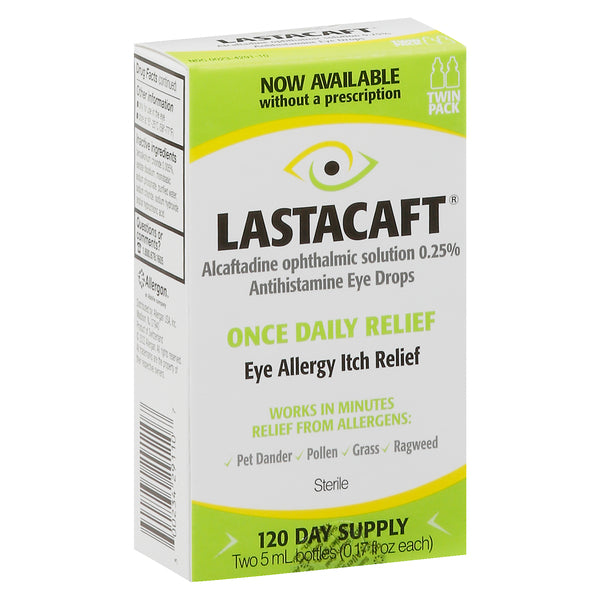 Lastacaft Lastacaft Once Daily Relief Antihistamine Eye Drops, 0.25% - 5 mL (2 Pack) Eye Drops & Lubricants Light Gray