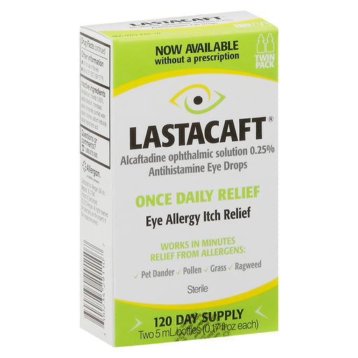 Lastacaft Lastacaft Once Daily Relief Antihistamine Eye Drops, 0.25% - 5 mL (2 Pack) Eye Drops & Lubricants Light Gray