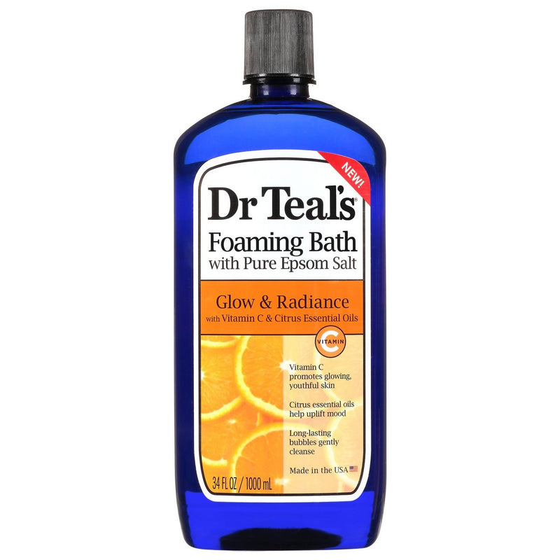 Dr Teal's Dr Teal's Glow Radiance Foaming Bath With Pure Epsom Salt 34 Fl Oz Bottle Bath & Body White Smoke