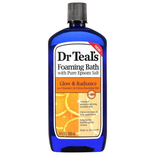 Dr Teal's Dr Teal's Glow Radiance Foaming Bath With Pure Epsom Salt 34 Fl Oz Bottle Bath & Body White Smoke