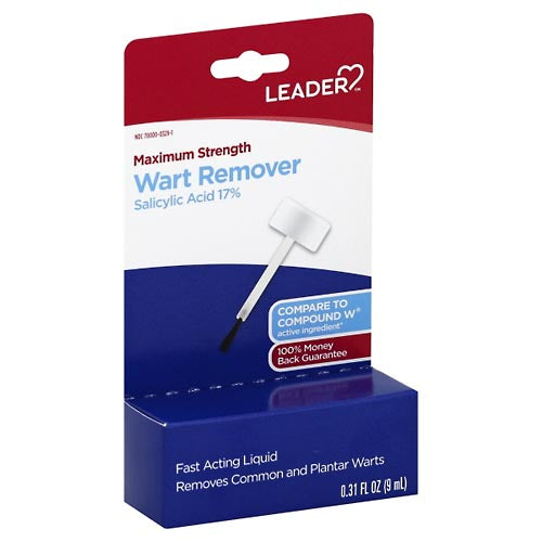Leader Leader Maximum Strength Wart Remover Treatment Liquid, 0.31 Oz Wart Removers White Smoke