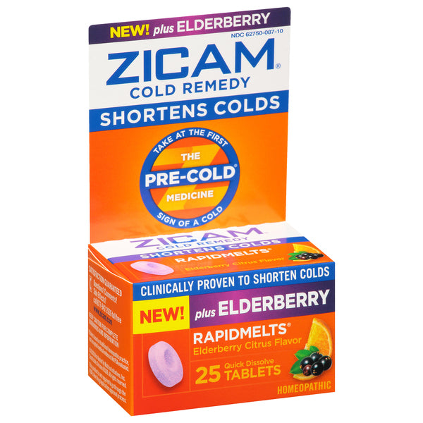 Zicam Zicam Rapidmelts  Elderberry Citrus Flavor  Cold Remedy Quick Dissolve Tablets 25Ea Box Health & Beauty White Smoke