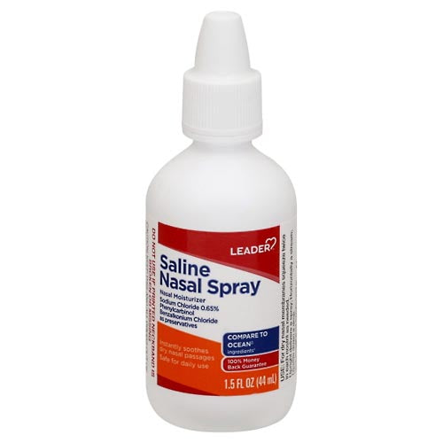 Leader Leader Nasal Spray Saline, 0.65%, 1.5oz Health Care White Smoke