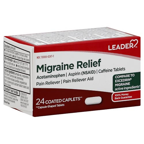 Leader Leader™ Migraine Relief – Triple Action Pain Reliever (Coated Caplets) Medicine & Drugs White Smoke