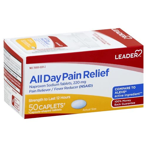 Leader Leader™ All Day Pain Relief – Naproxen Sodium 220 mg (Caplets) Medicine & Drugs White Smoke