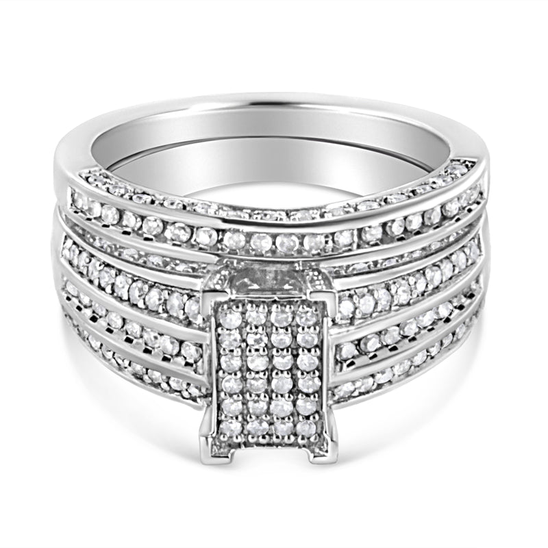 Bids.com .925 Sterling Silver 3/4 Cttw Prong Set Round Diamond Composite Engagement Ring and Band Set (I-J Color, I3 Clarity) - Size 6.5 Rings White Smoke 8 / White.Sterling Silver,7.5 / White.Sterling Silver,6.5 / White.Sterling Silver,7 / White.Sterling Silver,6 / White.Sterling Silver,9 / White.Sterling Silver,5 / White.Sterling Silver,10 / White.Sterling Silver,11 / White.Sterling Silver,12 / White.Ster