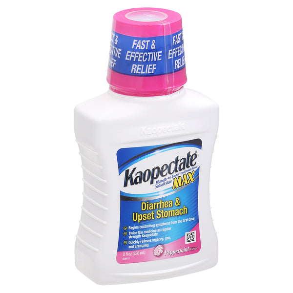 Kaopectate Kaopectate Max Peppermint Flavor Diarrhea & Upset Stomach 8 Fl Oz Personal Care White Smoke