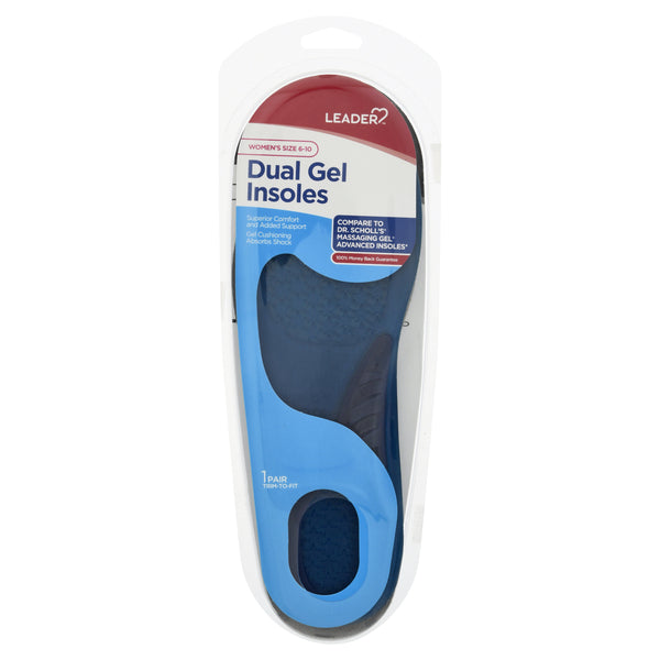 0 Leader, Insoles, Dual Gel, Women's Size 6-10 Insoles & Inserts White Smoke