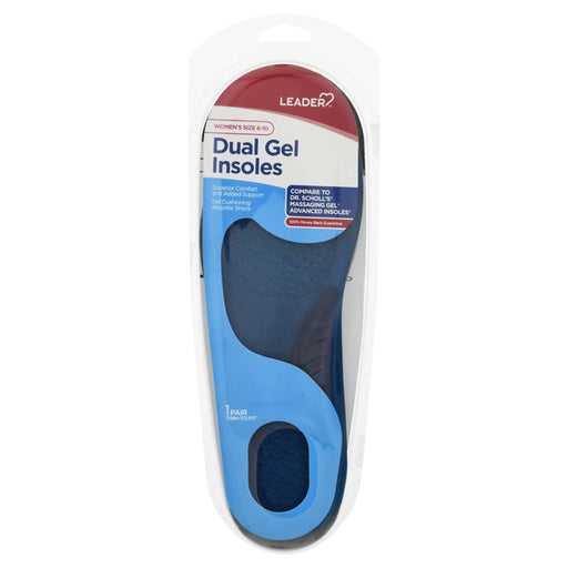0 Leader, Insoles, Dual Gel, Women's Size 6-10 Insoles & Inserts White Smoke