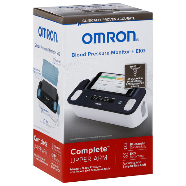 Omron Omron Blood Pressure Monitor + EKG, Complete Wireless Upper Arm Blood Pressure Monitors Light Gray