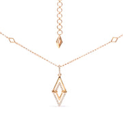 Bids.com 14K Yellow Gold 1/4 Cttw Diamond Double Triangle Geometric 18" Pendant Necklace (G-H Color, SI1-SI2 Clarity) Necklaces White Smoke Yellow.Gold / 18