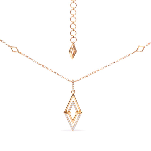 Bids.com 14K Yellow Gold 1/4 Cttw Diamond Double Triangle Geometric 18" Pendant Necklace (G-H Color, SI1-SI2 Clarity) Necklaces White Smoke Yellow.Gold / 18