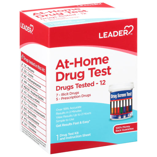 Leader Health Care Leader At-Home Drug Test Kit - Comprehensive Screening, 1 Count Drug Tests White Smoke