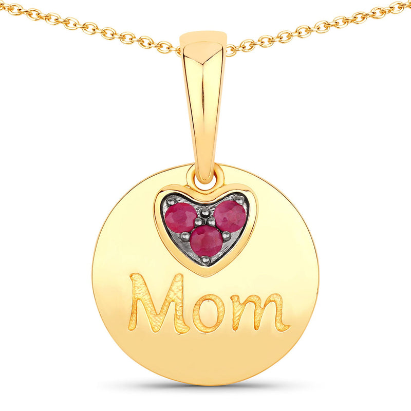 Bids.com 0.20 Carat Genuine Ruby .925 Sterling Silver Pendant Pendants White Smoke size 18.00