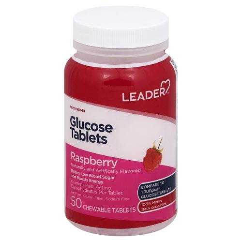 Leader Leader Glucose, Chewable Tablets, Raspberry Health Care Light Gray