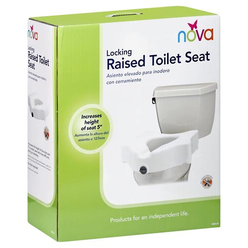 Nova Nova 5" Raised Toilet Seat With Front Lock - White Toilets Lavender