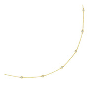 Bids.com 14k Yellow Gold Station Necklace with Round Diamonds Necklaces White Smoke 18 / Yellow Gold