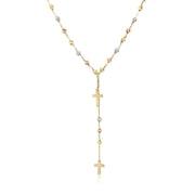 Bids.com 14k Tri-Color Gold Rosary Chain Necklace Necklaces White Smoke 17 / Tri-Color Gold